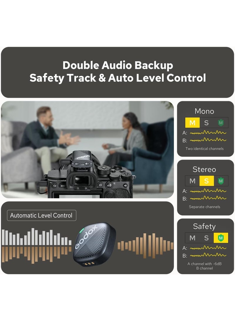 Godox Cube C Combo Kit Wireless Microphone for Camera, Smartphone & iPhone, Noise Cancellation, 48kHz/24-Bit Hi-Fi Audio, 300m Range, 40-Hour Battery Life - Image 4